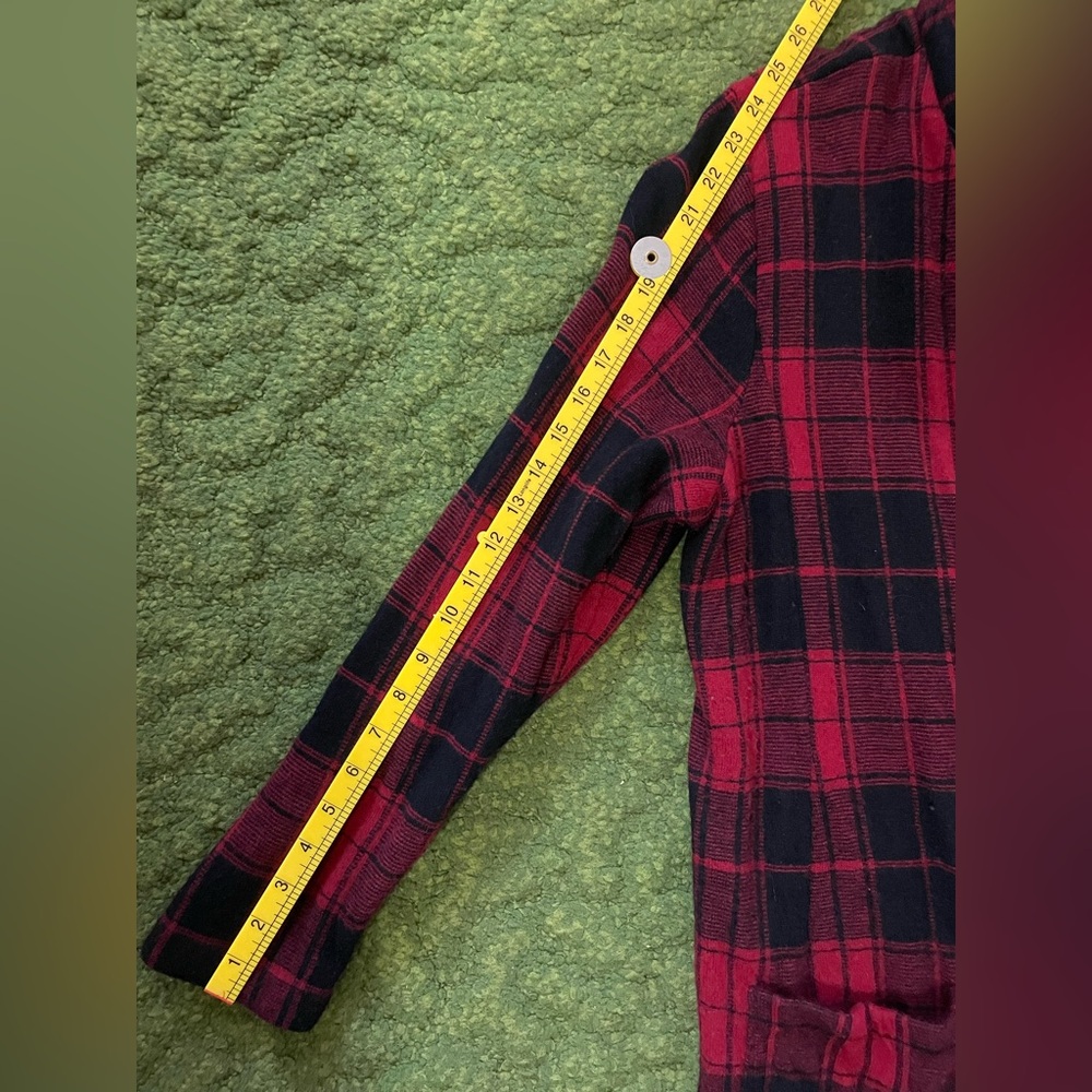 Ralph Lauren Red and Black Plaid Cashmere Cardigan - Picture 8 of 9